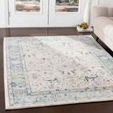 Mesopotamia MEP-2304 Traditional Polypropylene Rug MEP2304-9123 Medium Gray, Teal, Ivory, Navy, Denim, Black, Camel 100% Polypropylene 9' x 12'4"