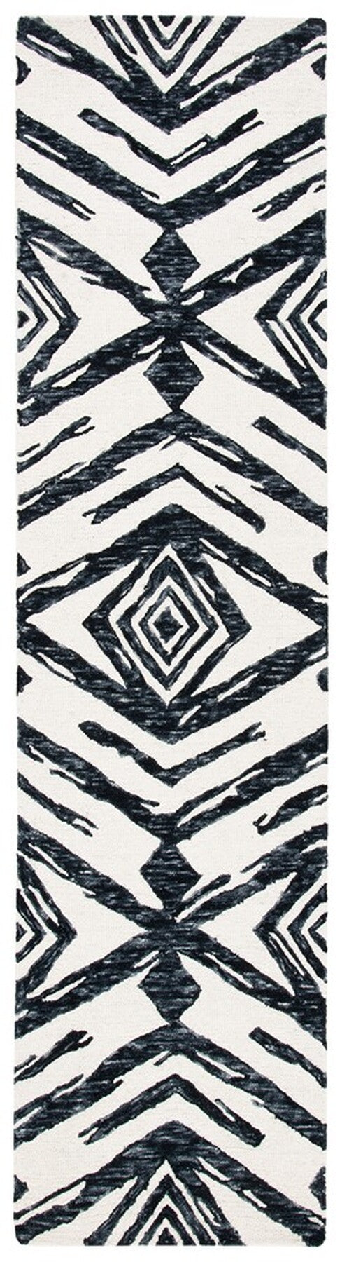 Safavieh Metro 402 Handtufted 100% Wool Rug Black / Ivory MET402Z-3
