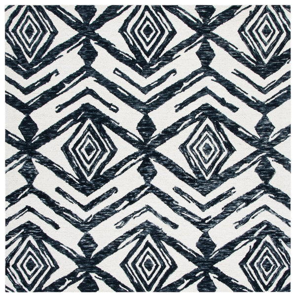 Safavieh Metro 402 Handtufted 100% Wool Rug Black / Ivory MET402Z-3