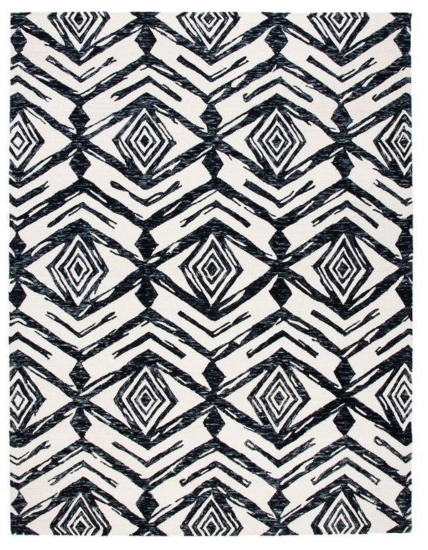 Safavieh Metro 402 Handtufted 100% Wool Rug Black / Ivory MET402Z-3