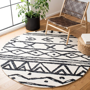 Safavieh Metro 402 Handtufted 100% Wool Rug Black / Ivory MET403Z-3