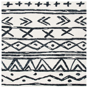 Safavieh Metro 402 Handtufted 100% Wool Rug Black / Ivory MET403Z-3