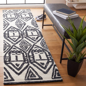 Safavieh Metro 404 Handtufted 100% Wool Rug Black / Ivory MET404Z-3