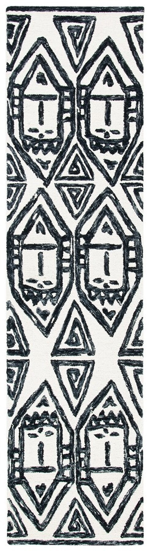 Safavieh Metro 404 Handtufted 100% Wool Rug Black / Ivory MET404Z-3