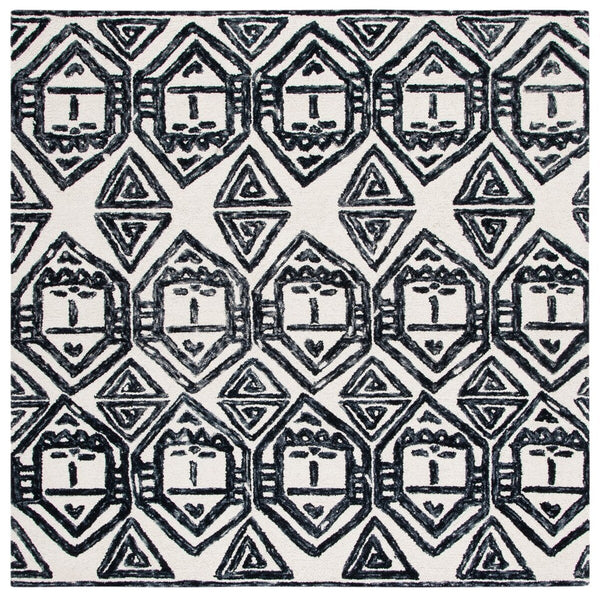 Safavieh Metro 404 Handtufted 100% Wool Rug Black / Ivory MET404Z-3