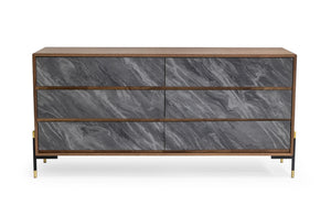 VIG Furniture Nova Domus Metcalf - Mid-Century Walnut & Grey Dresser VGMAQT-S831-BR-120-WAL-DRS