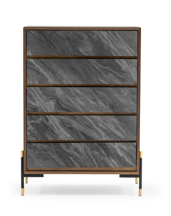 VIG Furniture Nova Domus Metcalf - Mid-Century Walnut & Grey Chest VGMAQT-S831-BR-120-WAL-CHEST