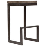 Porter Designs Cube Solid Mango Wood & Metal Industrial Bar Stool Gray 07-108-24-5260