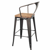 Metropolis Metal Bar Stool - Set of 4 - Gunmetal