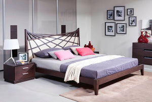VIG Furniture Modrest Prism Modern Brown & Beige Bonded Leather Bed VGWCC585A