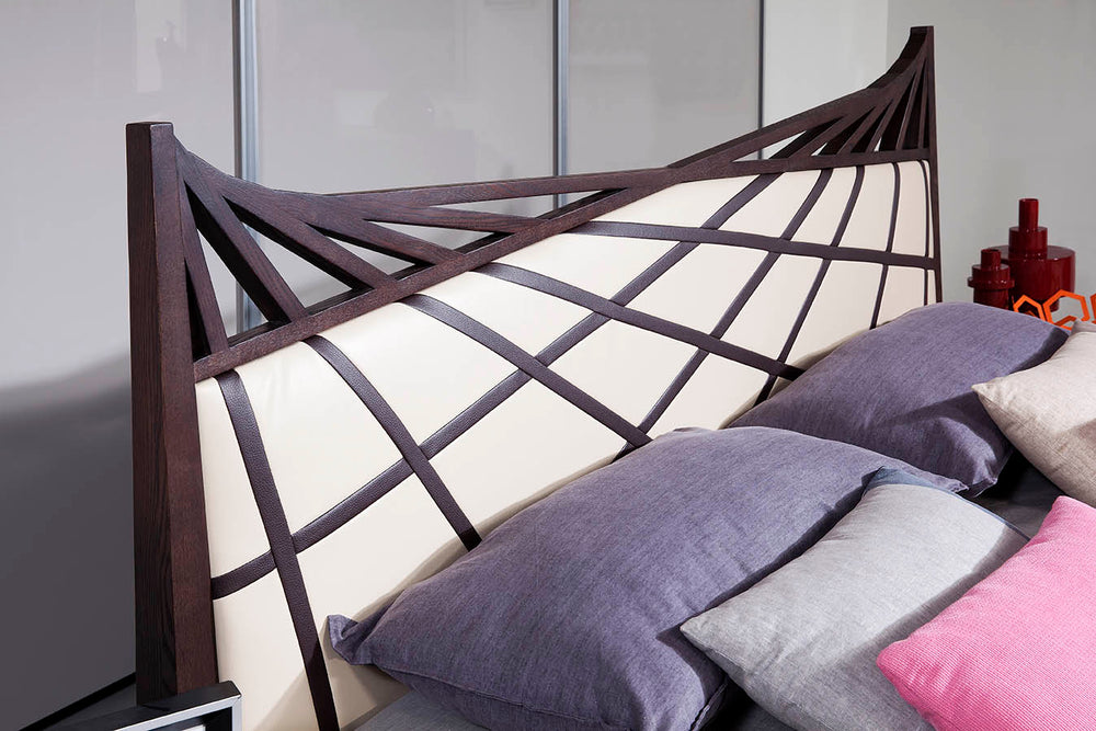 VIG Furniture Modrest Prism Modern Brown & Beige Bonded Leather Bed VGWCC585A