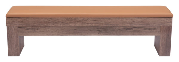 Zuo Modern Bonker 100% Polyurethane, MDF Modern Commercial Grade Storage Bench Set - Set of 2 Brown 100% Polyurethane, MDF