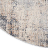 Nourison Rustic Textures RUS01 Painterly Machine Made Power-loomed Indoor Area Rug Grey/Beige 7'10" x round 99446835871
