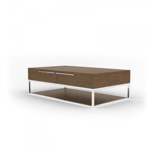 VIG Furniture Modrest Heloise - Modern Walnut and Stainless Steel Coffee Table VGBB-MK1502-CT VGBB-MK1502-CT
