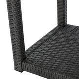 Noble House Boracay Outdoor Grey Wicker Accent Table