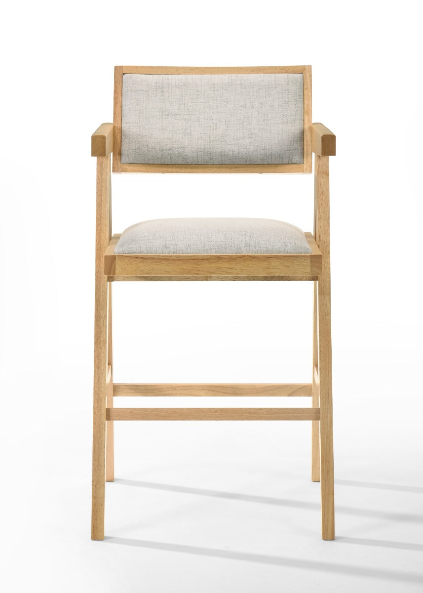 VIG Furniture Modrest Fern - Modern Natural and Beige Counter Stool Set of 2 VGMA-MI-1116-BC-NB