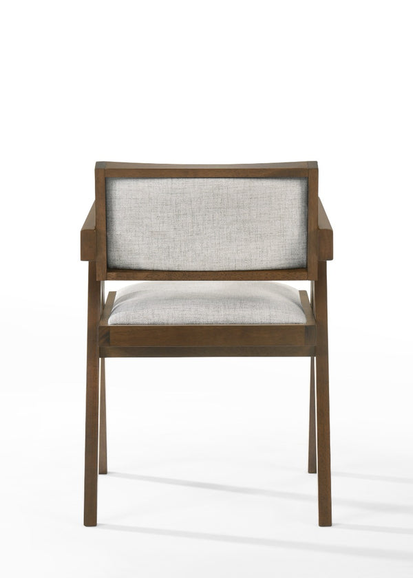 VIG Furniture Modrest Fern - Modern Walnut and Beige Dining Chair Set of 2 VGMA-MI-1116-WB