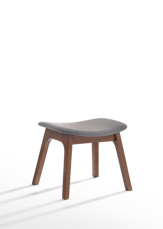 VIG Furniture Modrest Whitney Modern Grey & Walnut Accent Chair & Ottoman VGMAMI-558-GRY