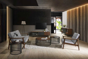 VIG Furniture Modrest Bronson Modern Walnut & Black Round Coffee Table VGMAMIT-5224-COF