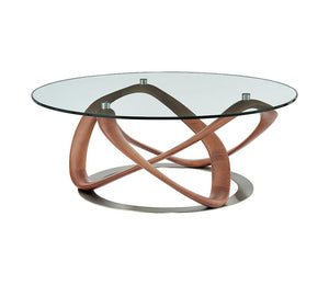 VIG Furniture Modrest Michele - Modern Glass + Walnut Coffee Table VGCSCT-20050-BRN-CT