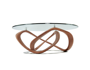 VIG Furniture Modrest Michele - Modern Glass + Walnut Coffee Table VGCSCT-20050-BRN-CT