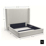 Nativa Interiors Aylet Box Tufted Upholstered Medium 67" Solid + Manufactured Wood / Revolution Performance Fabrics® Commercial Grade Panel Bed Off White King - 87.00"W x 86.00"D x 67.00"H