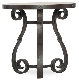 Hooker Furniture Hill Country Traditional/Formal Cast Iron and Antique Travertine Luckenbach Metal and Stone End Table 5960-80113-MTL