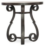 Hooker Furniture Hill Country Traditional/Formal Cast Iron and Antique Travertine Luckenbach Metal and Stone End Table 5960-80113-MTL