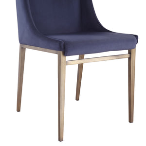 VIG Furniture Modrest Mimi - Contemporary Blue Velvet & Antique Brass Dining Chair (Set of 2) VGGAGA-6544CH-BLU-DC