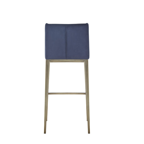VIG Furniture Modrest Mimi - Contemporary Blue Velvet & Antique Brass Bar Stool (Set of 2) VGGAGA-6544CH-BLU-BS