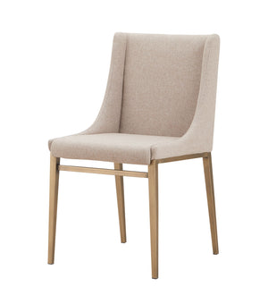 VIG Furniture Modrest Mimi - Contemporary Beige + Brass Dining Chair (Set of 2) VGGAGA-6544CH-BEI-DC