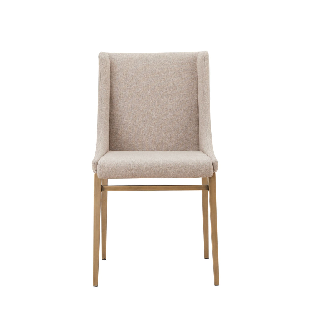 VIG Furniture Modrest Mimi - Contemporary Beige + Brass Dining Chair (Set of 2) VGGAGA-6544CH-BEI-DC