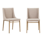 VIG Furniture Modrest Mimi - Contemporary Beige + Brass Dining Chair (Set of 2) VGGAGA-6544CH-BEI-DC