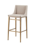 VIG Furniture Modrest Mimi - Contemporary Beige + Brass Bar Stool (Set of 2) VGGAGA-6544CH-B-BEI-BS