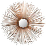 Sunburst Mirror 8 x 8 Burnt Copper Iron Glass Wood