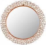 Twig Mirror 21.3 x 21.3 Burnt Copper and Espresso Iron Glass Wood