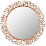 Safavieh Twig Mirror 21.3 x 21.3 Burnt Copper and Espresso Iron Glass Wood MIR3004A 683726524588