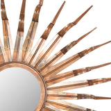 Safavieh Sun Mirror 8.5 x 8.5 Burnt Copper and Espresso Iron Glass Wood MIR3006A 683726524601