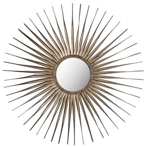 Safavieh Shanira Mirror 8 x 8 Gold Iron Glass Composite Wood MIR3011A 683726937326