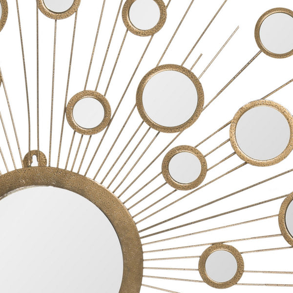 Safavieh Kiania Mirror 7.5 x 7.5 Gold Iron Glass Composite Wood MIR3012A 683726937340