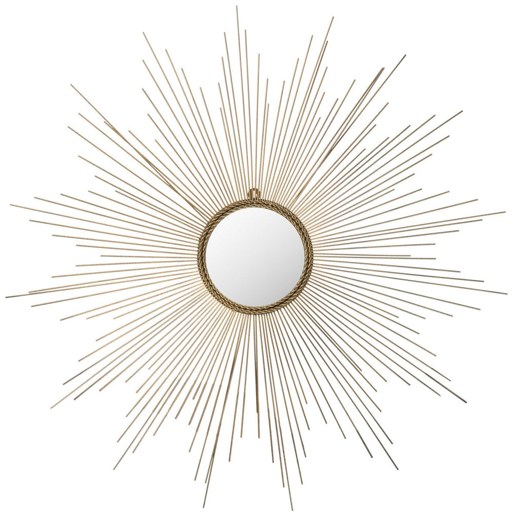 Safavieh Marinda Mirror 8.5 x 8.5 Gold Iron Glass Composite Wood MIR3014A 683726937364