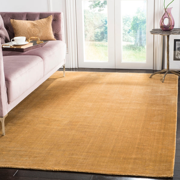 Mirage 344  Hand Loomed Viscose Pile Rug Old Gold
