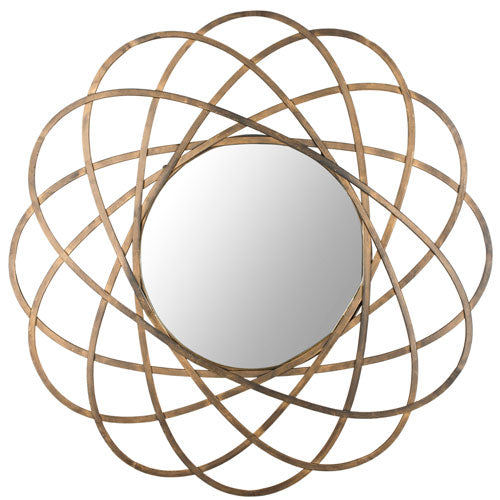 Safavieh Galaxy Wall Mirror 13 x 13 Antique Gold Iron MDF MIR4005A 683726528791