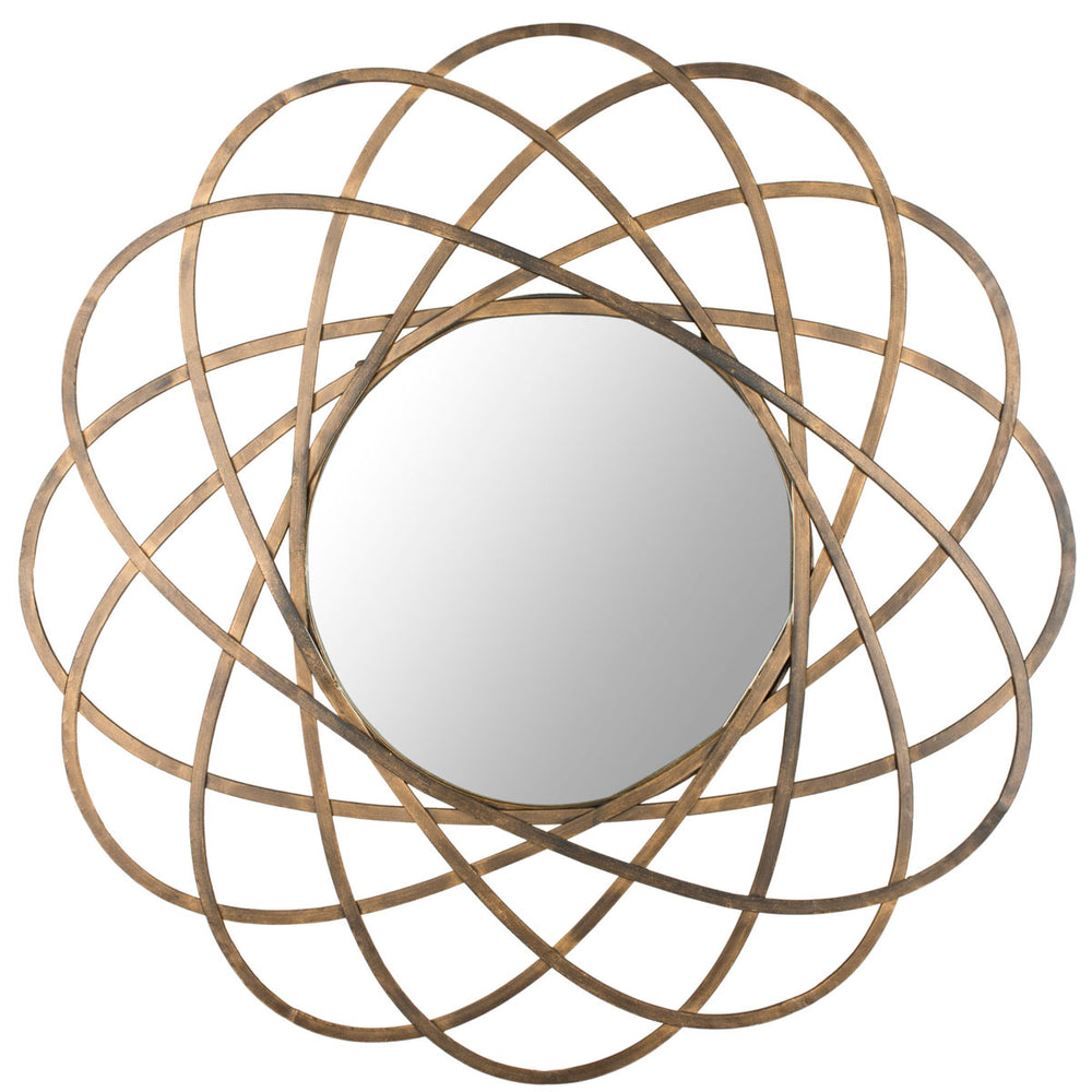 Safavieh Galaxy Wall Mirror 13 x 13 Antique Gold Iron MDF MIR4005A 683726528791