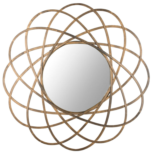 Safavieh Galaxy Wall Mirror 13 x 13 Antique Gold Iron MDF MIR4005A 683726528791