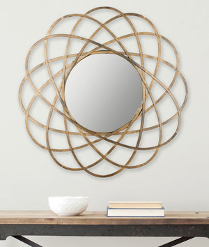 Safavieh Galaxy Wall Mirror 13 x 13 Antique Gold Iron MDF MIR4005A 683726528791