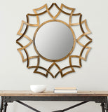 Safavieh Inca Sunburst Mirror 14 x 14 Antique Gold Iron MDF MIR4008A 683726528821