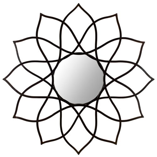 Safavieh Flower Power Mirror 11.5 x 11.5 Coffee Bronze Iron MDF MIR4010A 683726528845