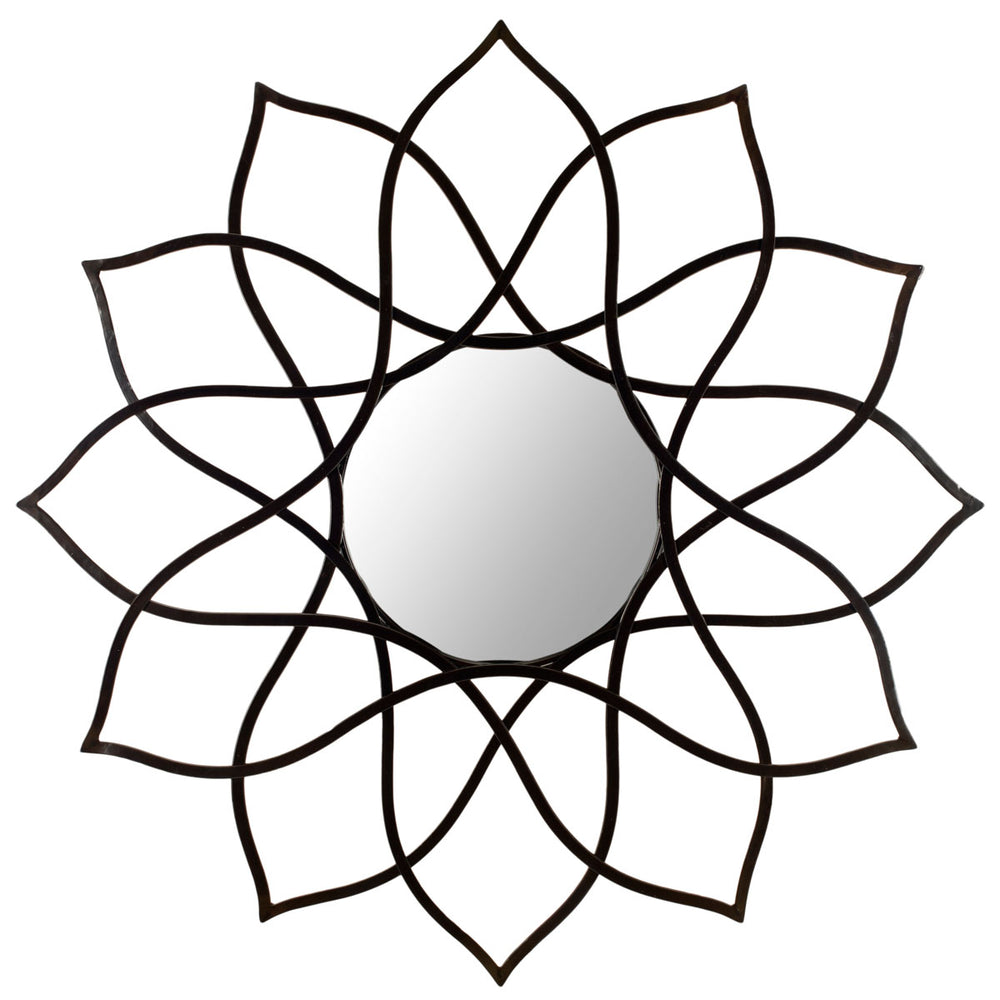 Safavieh Flower Power Mirror 11.5 x 11.5 Coffee Bronze Iron MDF MIR4010A 683726528845
