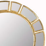 Safavieh Mirror Deco Sunburst 24 x 24 Antique Gold Iron Glass Wood MIR4026A 683726490418